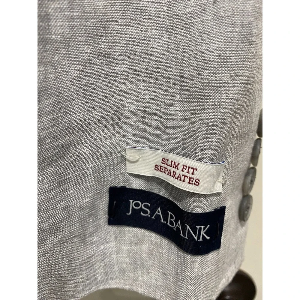 Jos. A. Bank Slim Fit Separates Linen Cotton Coat Blazer 40L Beige Double Vented